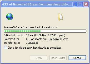 Download pop-up